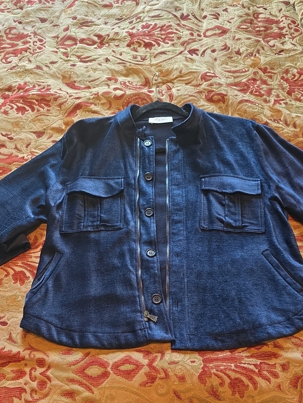 Classic Navy Button-Front Women's Jacket